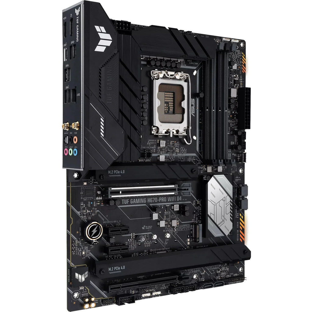 LGA 12th Front WiFi LAN, WIFI TUF 3.2 Gb D4 ATX 5.0, Gen) ASUS H670-PRO (Intel (PCIe 14+1 4xPCIe M.2 1 2.5 6, Gaming 4.0 Slots, 1700 Motherboard DDR4, USB DrMOS, Type-C) GAMING &13th Gen