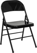 Hercules Series Triple Braced & Double Hinged Gray Metal Folding Chair