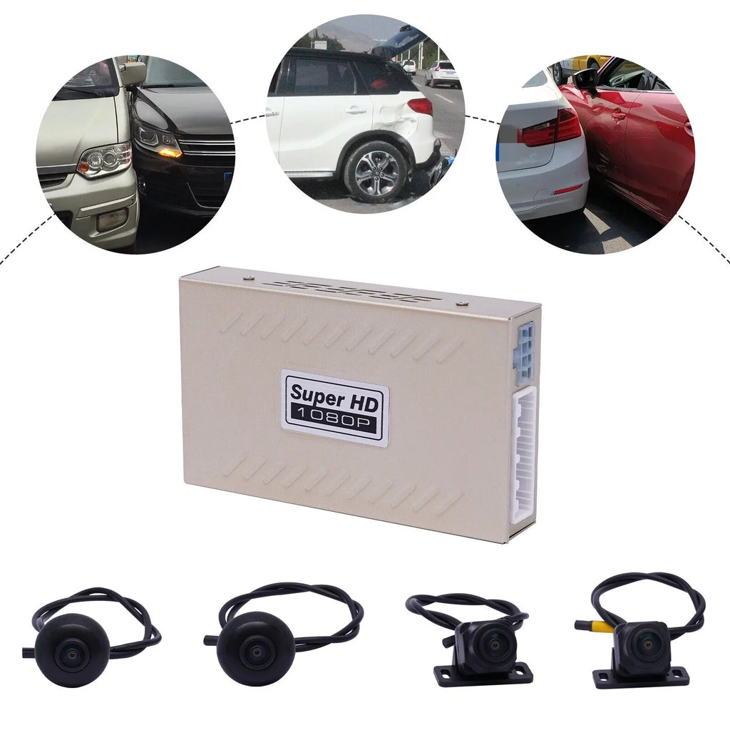 360° Bird View Panoramic System 4-Camera 720P Car Dvr Recording