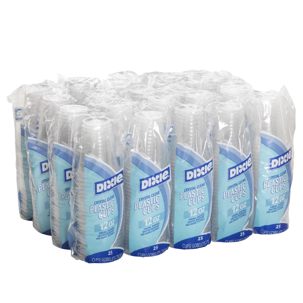 Dixie® (Cp12Dx) 12 Oz. Plastic Cold Cups By Gp Pro (Georgia-Pacific), Clear, 20 Sleeves Of 25 Cups (500 Cups Total)