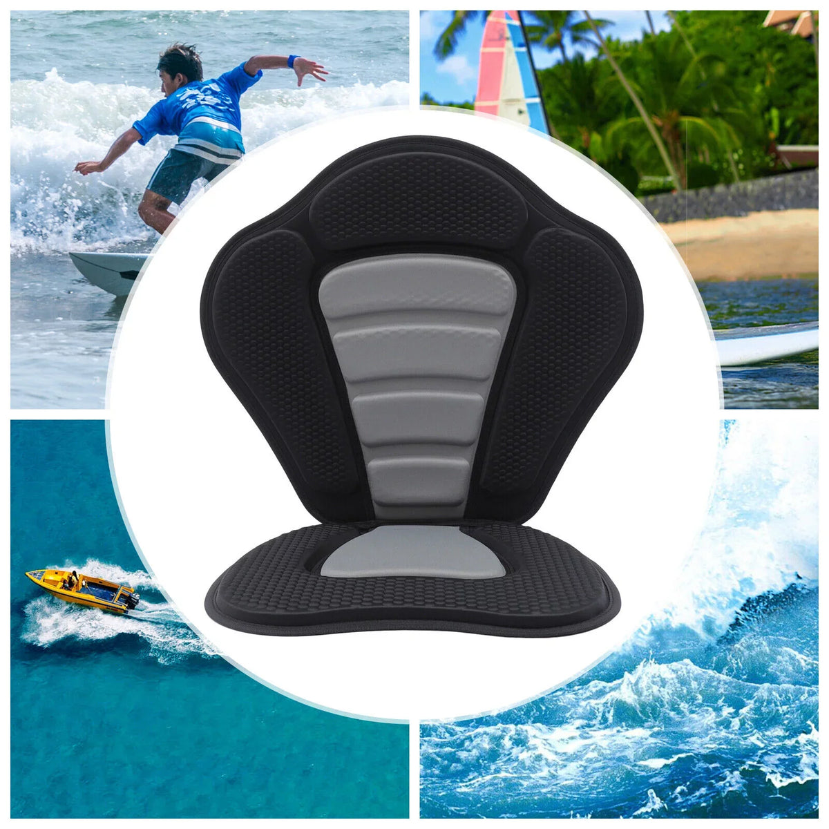 Padded Kayak Seat Cushion Seat Comfortable Rest Kayak Seat W/ Storage Bag Seat