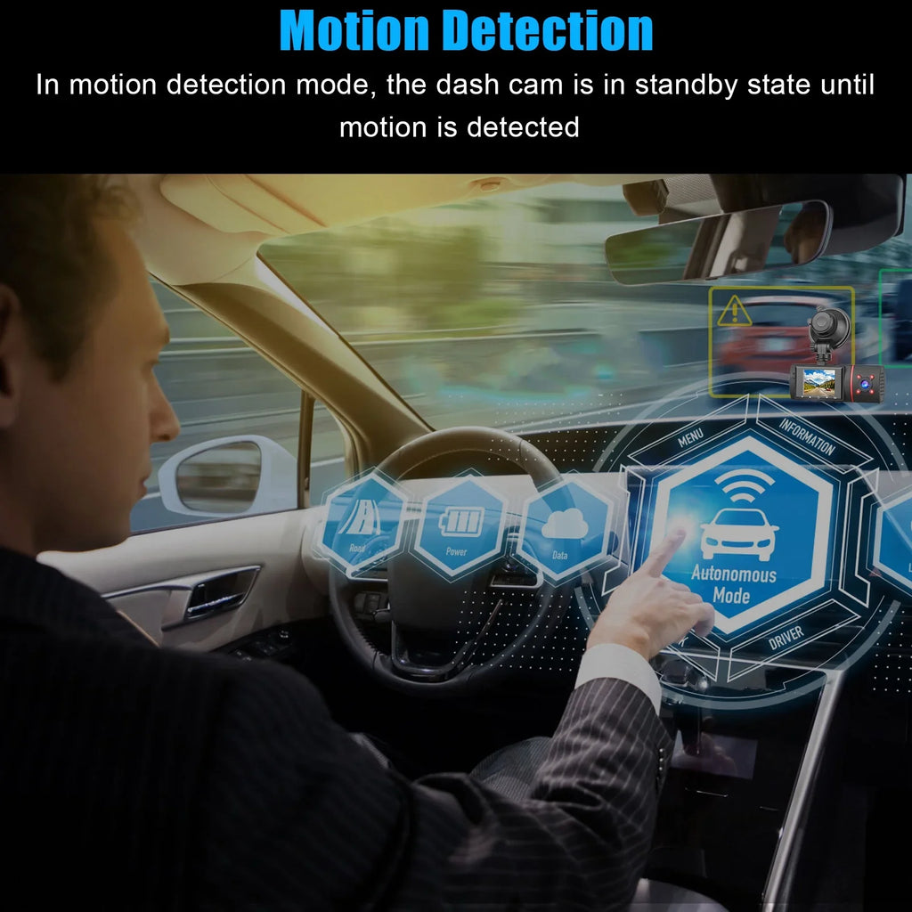 1080P Car Dual Dash Cam, Eeekit Car Front And Inside Dvr Dashboard Camera With Night Vision, 170° Wide Angle, 2" Ips Screen, Car Driving Recorder With Wdr, G-Sensor, Loop Recording, Parking Monitor