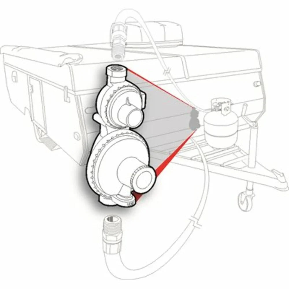 Camco Vertical 2-Stage Rv Propane Regulator - Silver (59313)