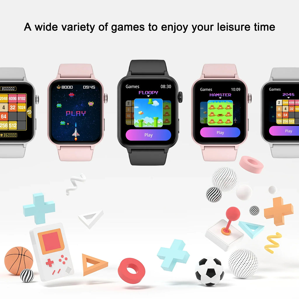 and Modes Bluetooth Black for 100+ Call/Voice Watch Fitness Sports iOS, with 1.83" Waterproof, for Smart Watch Women Android Assistant,