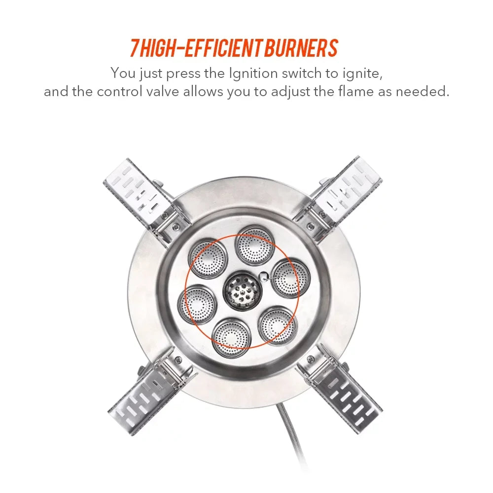 18000W Seven High Hiking Stove, Stove, Fishing Camping Backpacking Windproof Gas core Traveling Collapsible Stove, Dcenta