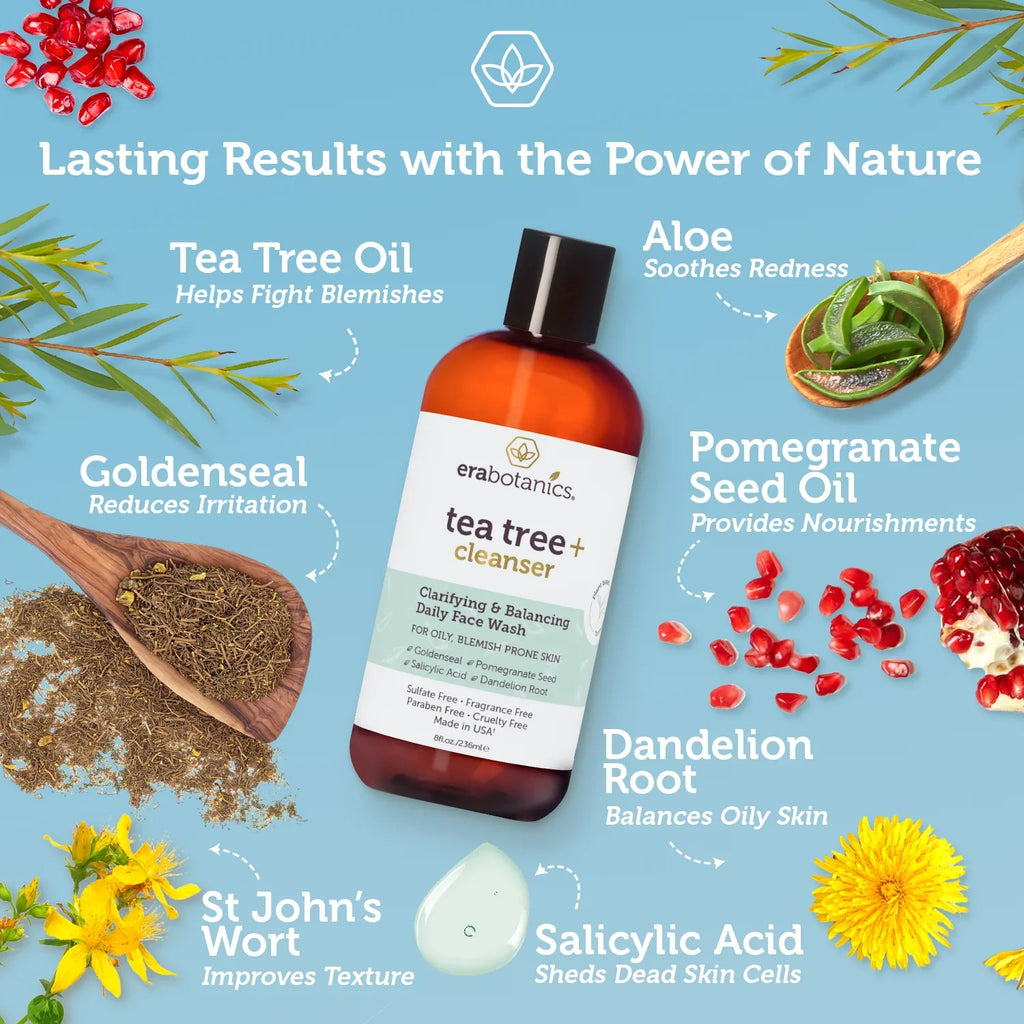 Cleanser Oil 8oz and Organics Tea Wash Tree Era Body Face