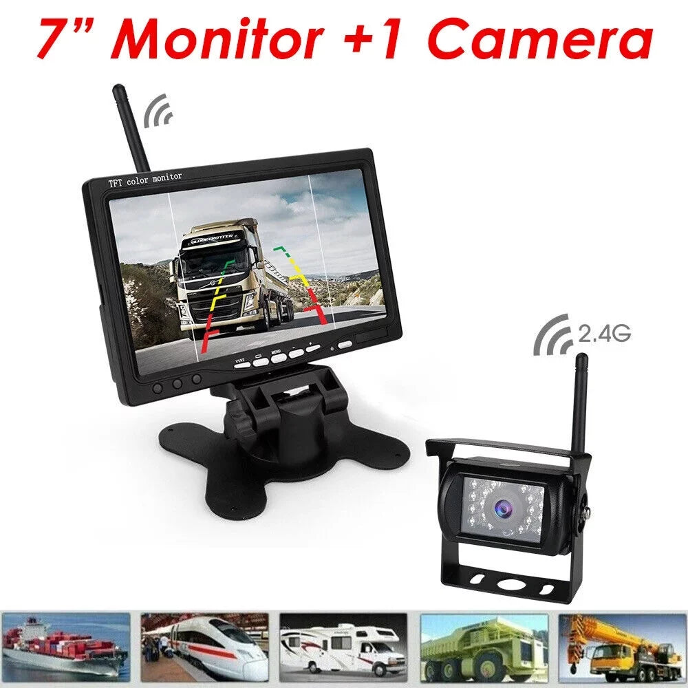 G·Peh Backup Camera Kit With 7" Monitor - Enhance Your Vehicle'S Protection With Waterproof Night Vision Camera - Ideal For Rvs, Buses, Trailers, And Trucks(2 Cameras)
