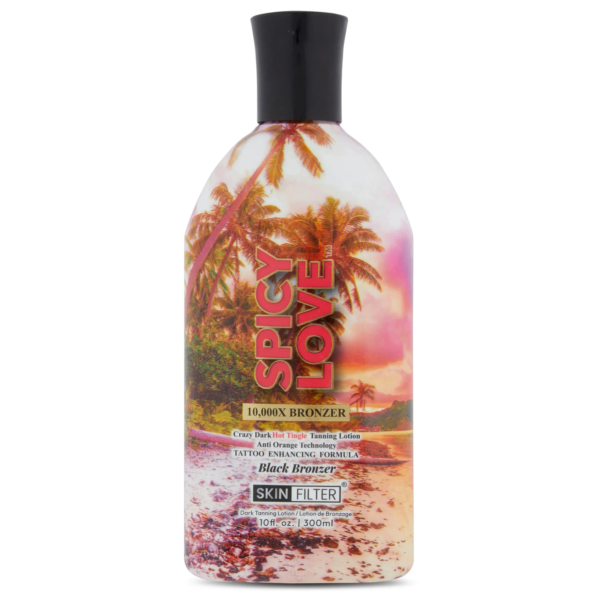 Lotion Bronzer Skin with Spicy 10,000X – and Lotion Love Hydrating – Filter – Anti-Orange Formula Made – Technology Tanning Protection Crazy in Dark the USA Body Self-Tanner Tattoo Black Self-Tanning
