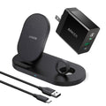Anker Wireless Charging Station With Qc Charger, Powerwave Sense 2-In-1 Stand With Watch Charging Holder For Apple Watch Se/6/5/4/3/2/1, Iphone Se 2020, 11, 11 Pro (Watch Charging Cable Not Included)
