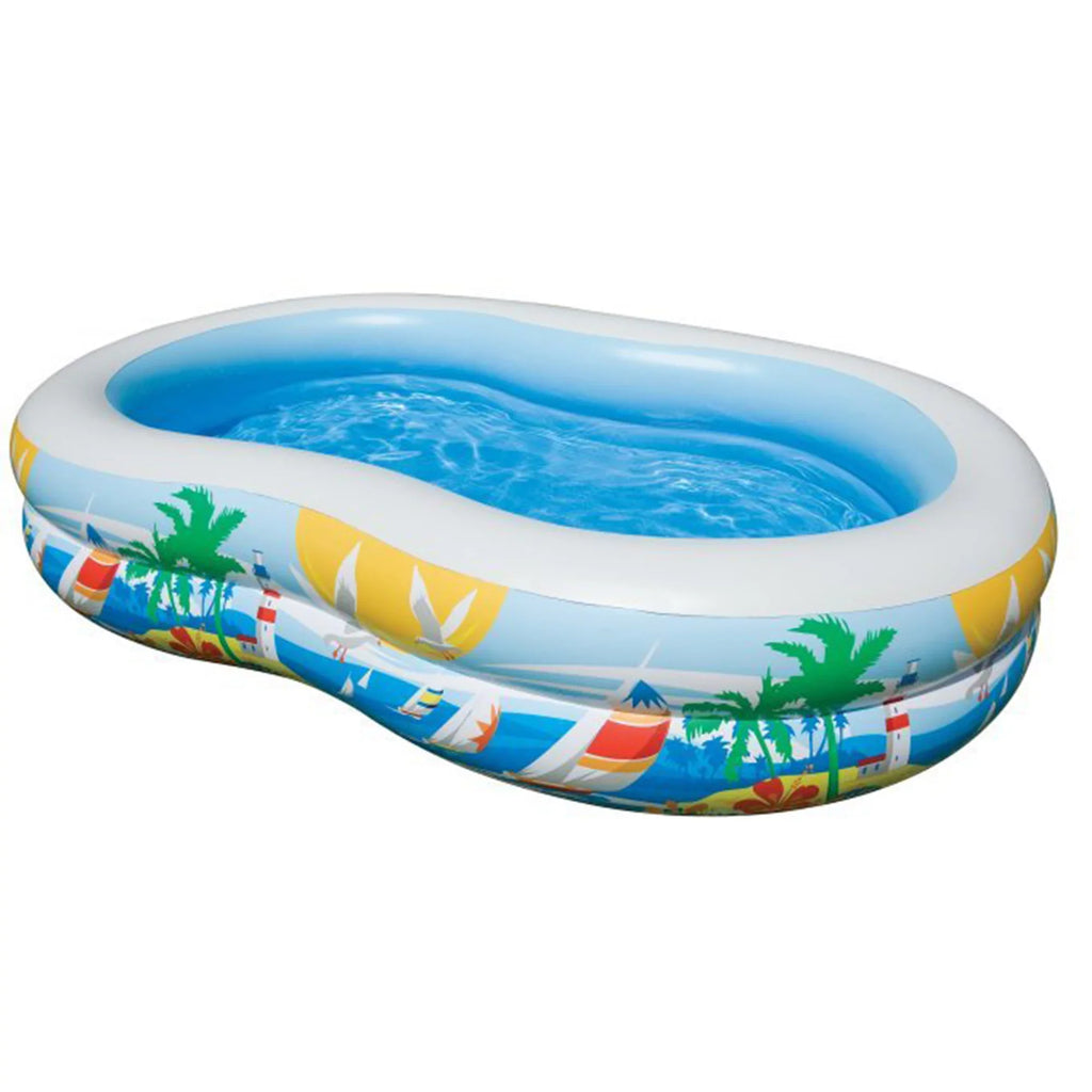 Inflatable & Intex Electric Seaside 8.5’x5.25’x18” Pump Pool Paradise Air Kiddie