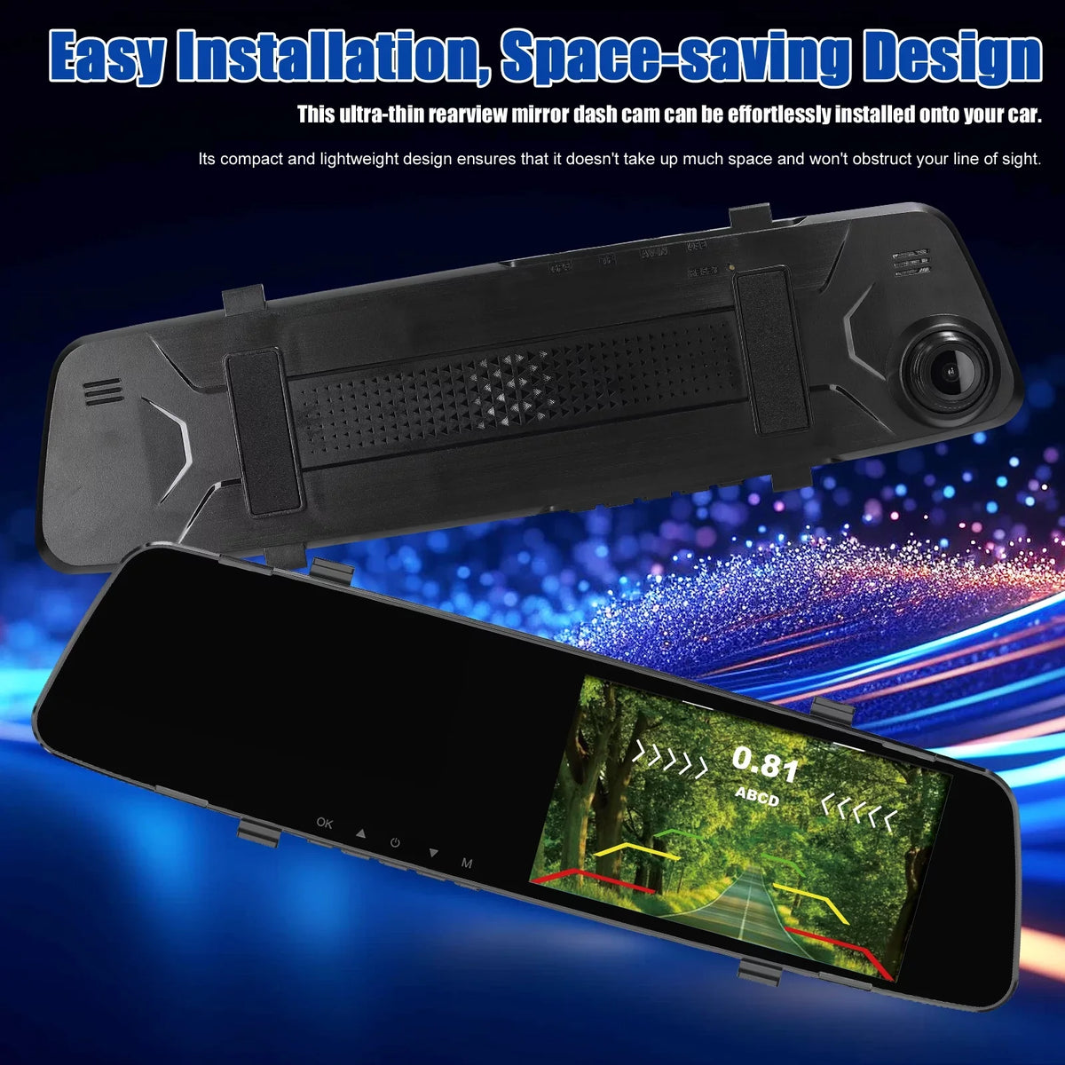 1080P Camera,Reco Dash Rear Support DVR Dual Rear 4.3 Dash Nebublu Apexeon Camera Camera Radars Cam Reverse Inch Screen Dash