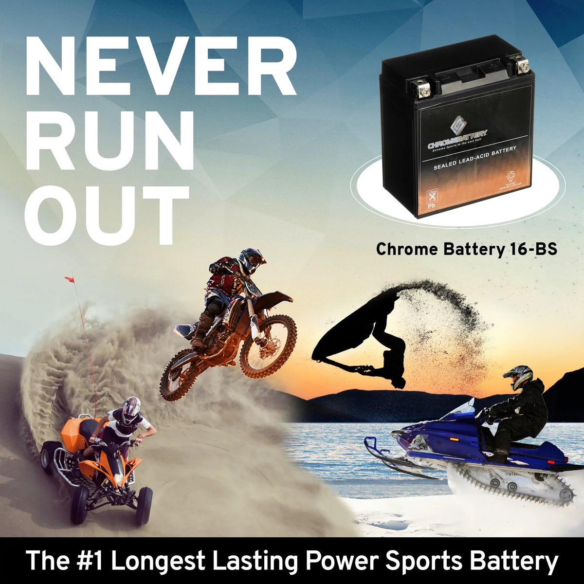 Chrome Battery Ytx16-Bs (16-Bs 12 Volt,14 Ah, 230 Cca) Motorcycle Battery For Kawasaki 1600Cc D Nomad 2009