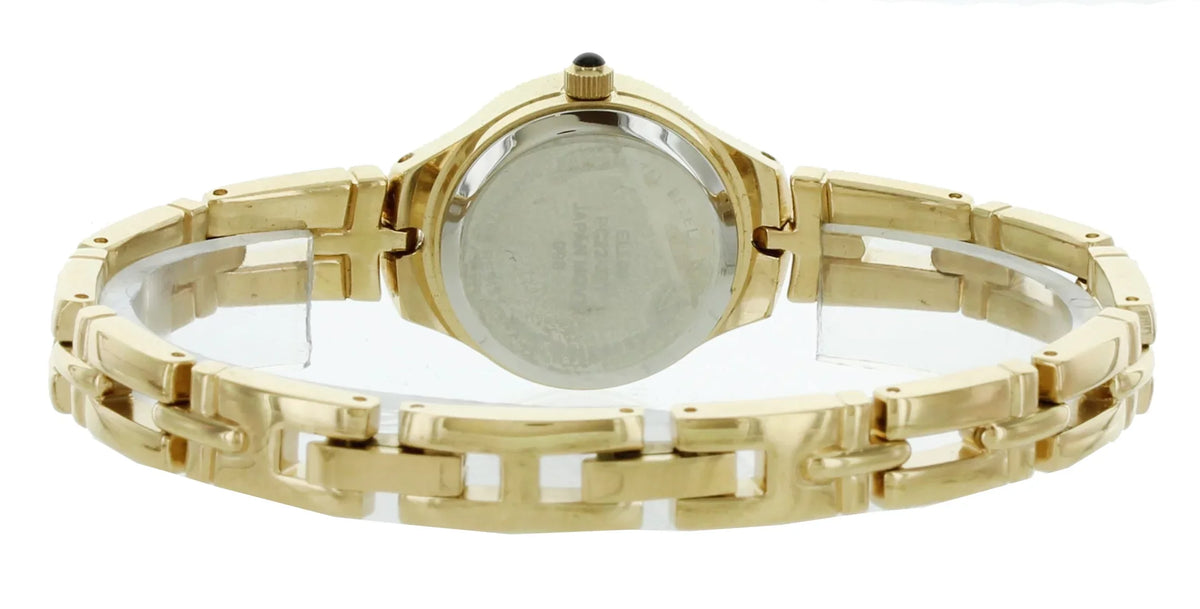 Date design Gold Women's Round Watch Analog Elgin Tone Bracelet