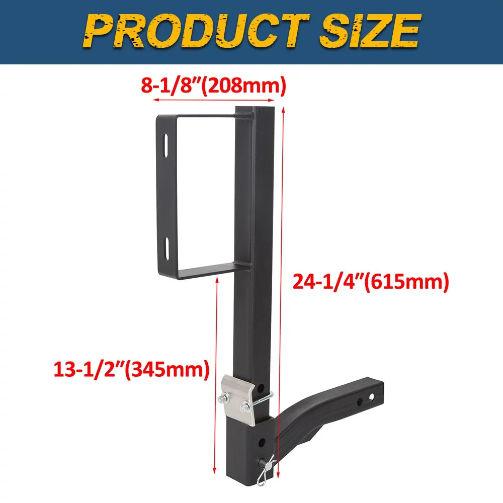 Truck Tire RV Spare Tire 24" All Fits Car KOJEM High Tire Spare Carrier Hitch Hitch Mount Universal Trailer 2" Receivers Rack