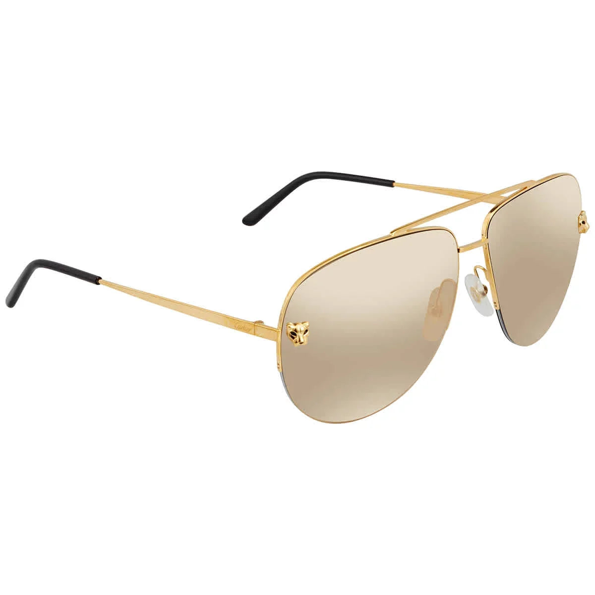 Gold 62 009 Ladies Cartier Sunglasses CT0065S Pilot Mirrored