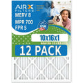 & - Rating, of FPR WICKED Made 10x16x1 5 700 to USA in AIR. Furnace Filters Air 12 MPR 8 FILTERS AIRX Filter by Pack MERV CLEAN Comparable