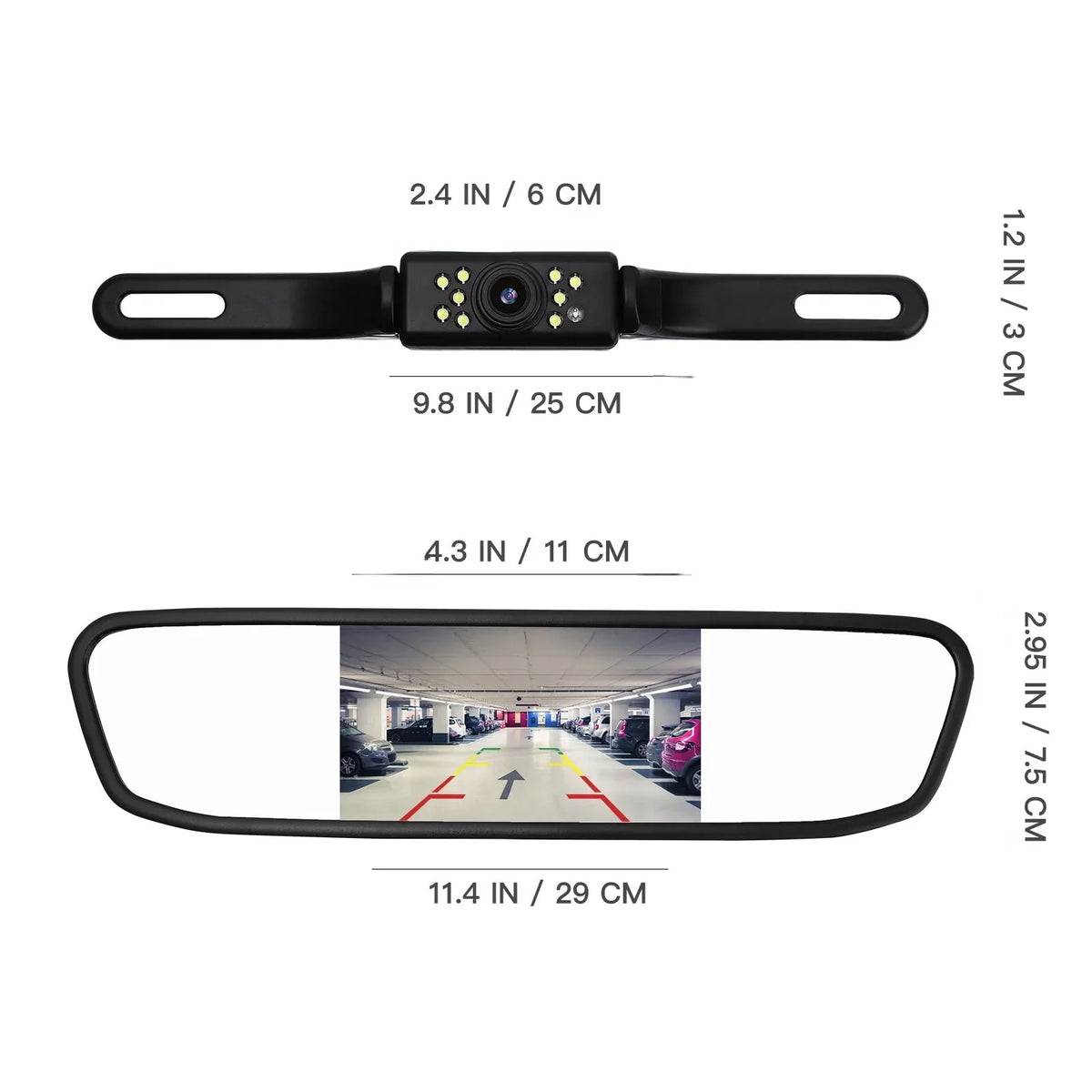 Parking Car Driving Rear View System Mirror Vision Backup Night Cam Cheefull Camera 4.3" Reverse Camera,Vehicles