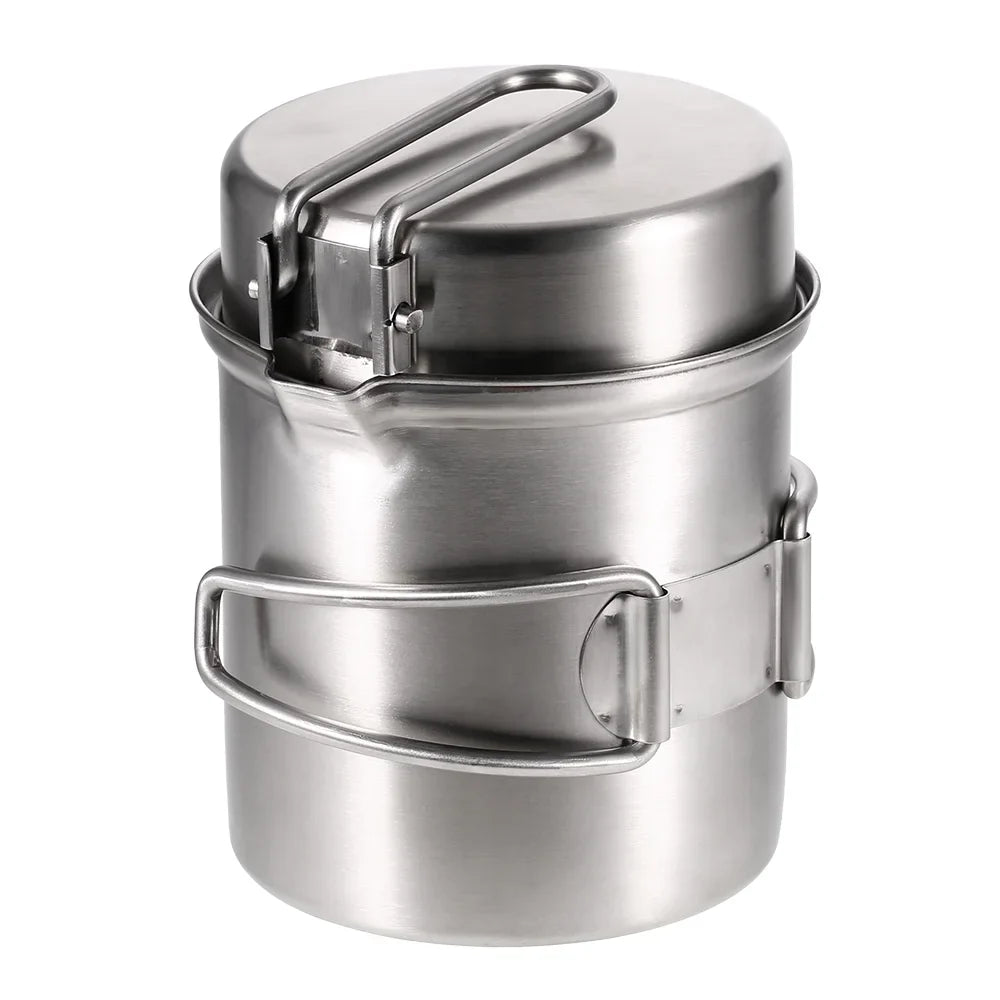 Stove Cooking Hiking Camping Set Wood Fishing Backpacking Stove and Pot Portable for Combo Arealer Burning