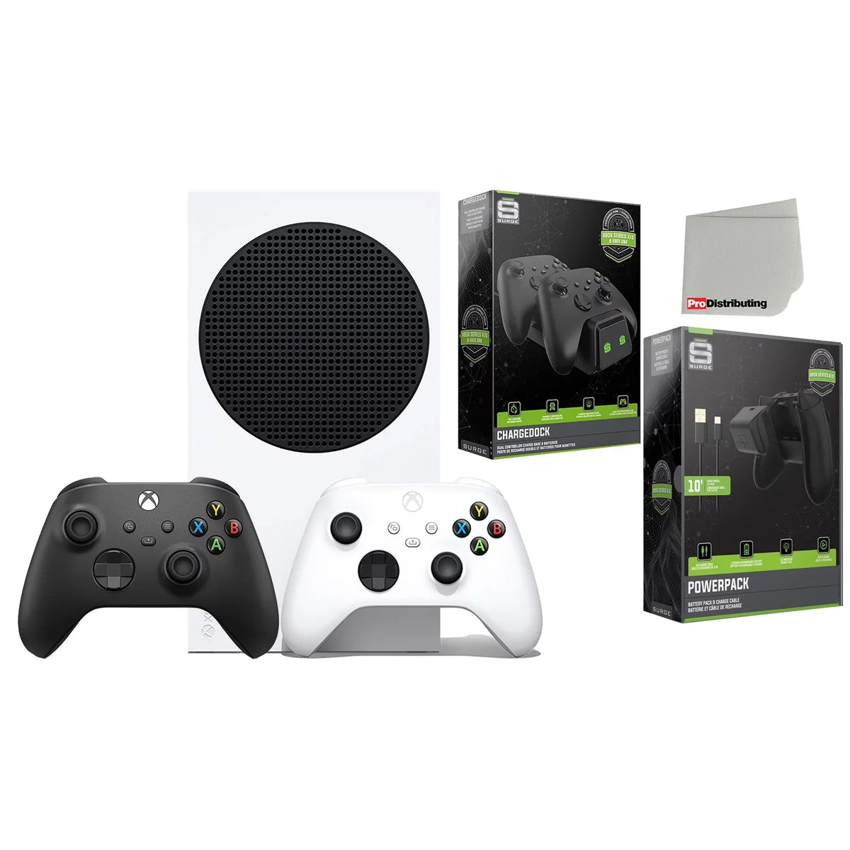 Console - and Powerpack Dual Carbon - Cloth Microfiber Battery/Charge Digital Black Series 512GB CHARGEDOCK Wireless Base with Charge Cable Bundle Surge with Controller S Cleaning Extra Xbox