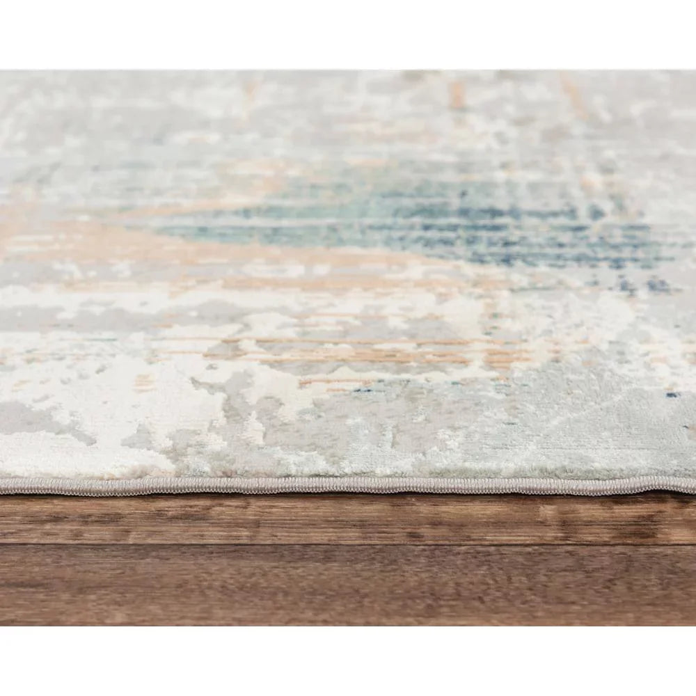 Alora Decor Glamour 7'10"X9'10" Ivory / Gray /Ivory / Gray Power-Loomed Area Rug