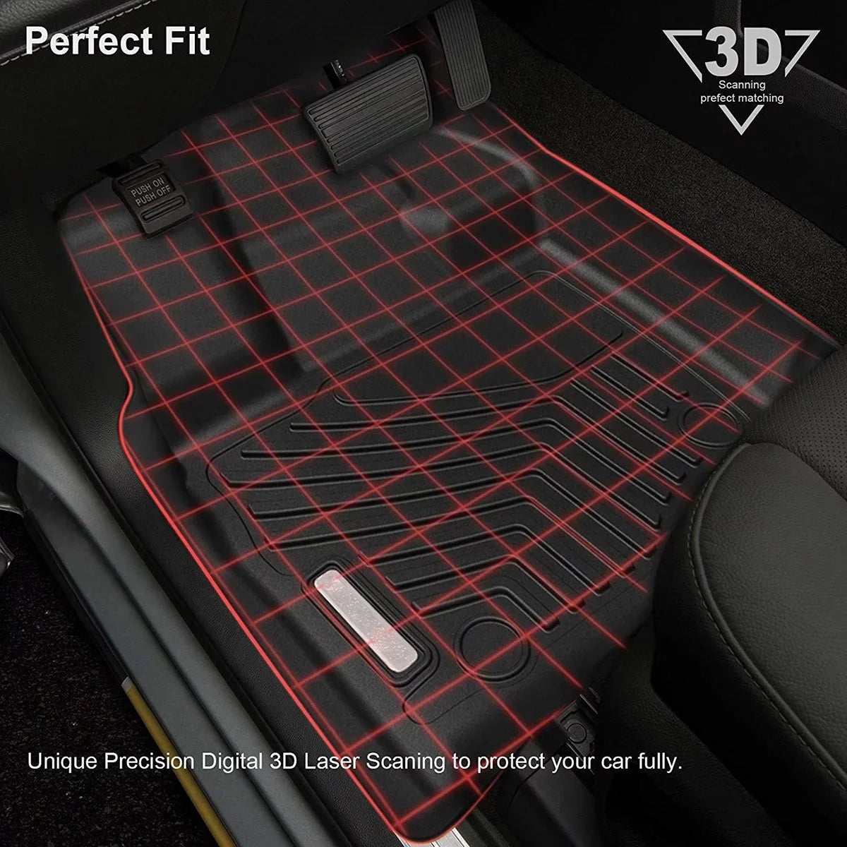 Crew Rear Ledkingdomus for F150 Floor 2024 Front TPE Mats 3-Piece All-climate Cab Rubber Super Set and 2015-2023