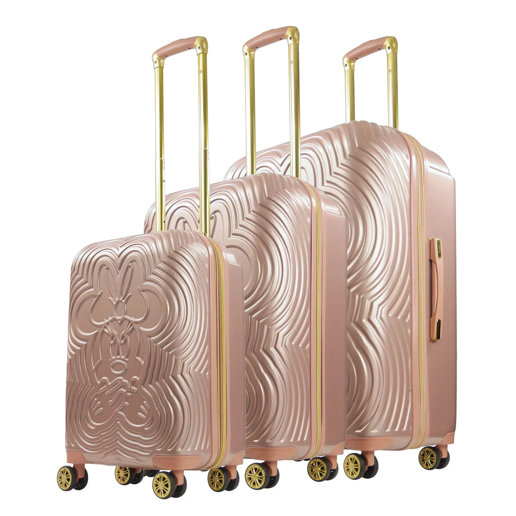 Set, Inch, Suitcase 21, and Rose Minnie 29 Wheels, Hardshell Rolling with Luggage Gold 3 Molded 25 Disney Mouse Piece