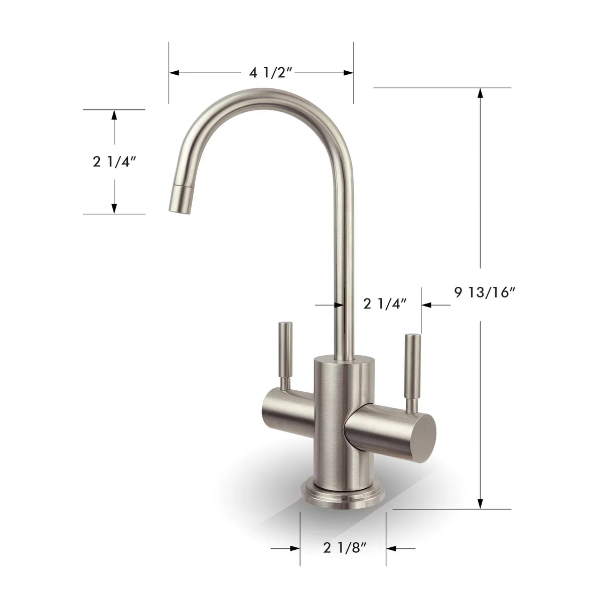 Nickel Osmosis and liquid Dispenser 2-Handle APEC in Instant Faucet Brushed Drinking Westbrook Reverse Hot Cold