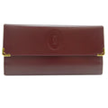 Used Cartier Mastline Long Wallet Women'S Leather Bordeaux (Red) (Good)