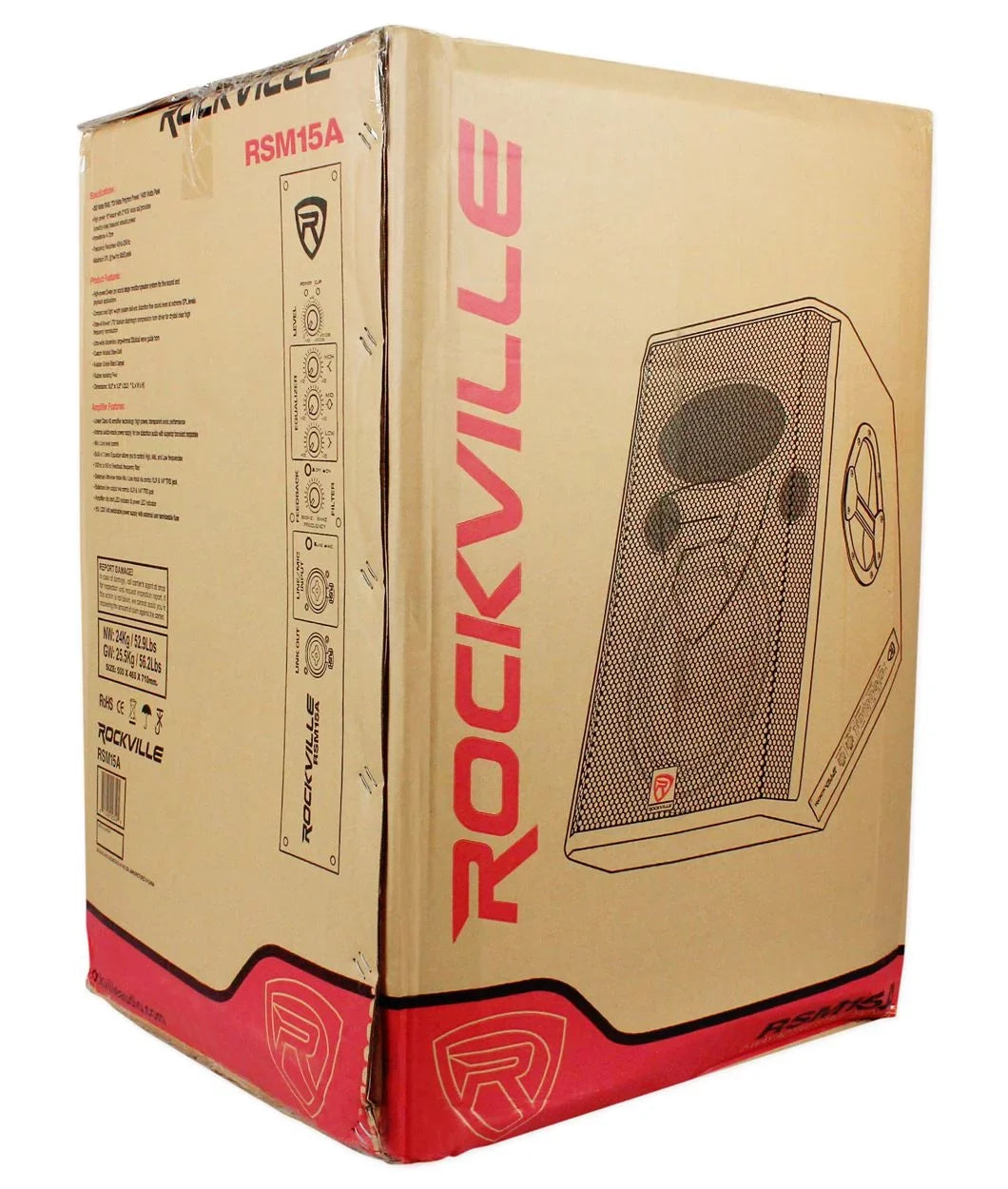 Speaker Floor 1400 15" Watt Active Stage 2-Way Rockville Powered Monitor RSM15A