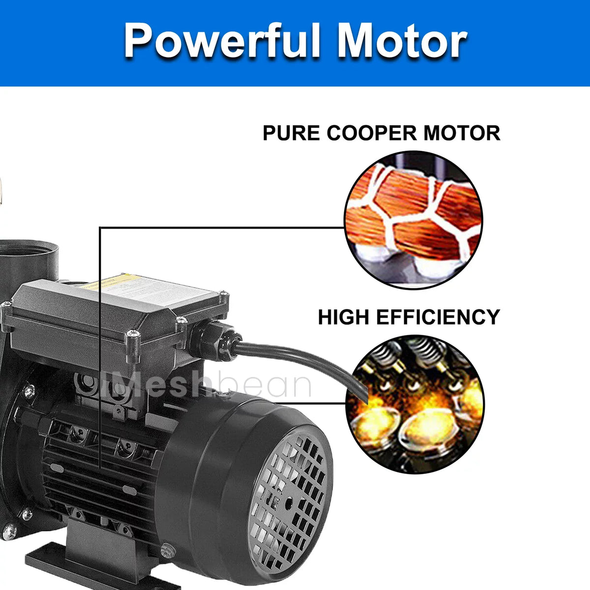 w/ Ground liquid and Pool iMeshbean Inground Pump, Head Above Circulation, 3/4HP Motor Swimming Max Pool Swimming 38FT, 2760GPH, Above Ground for Basket 110V, Pool Strainer