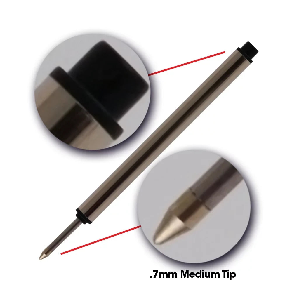 Jaymo Replacement For Montblanc 113778 - Measures 3.84 In / 97 Mm Long - Capless Rollerball Pen Refill - 12 Cerulean