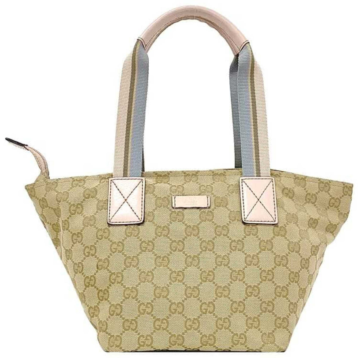 (Good) Pink Tote Blue Women's Beige 131228 Pastel Handbag GG Canvas Pre-Owned Leather Bag