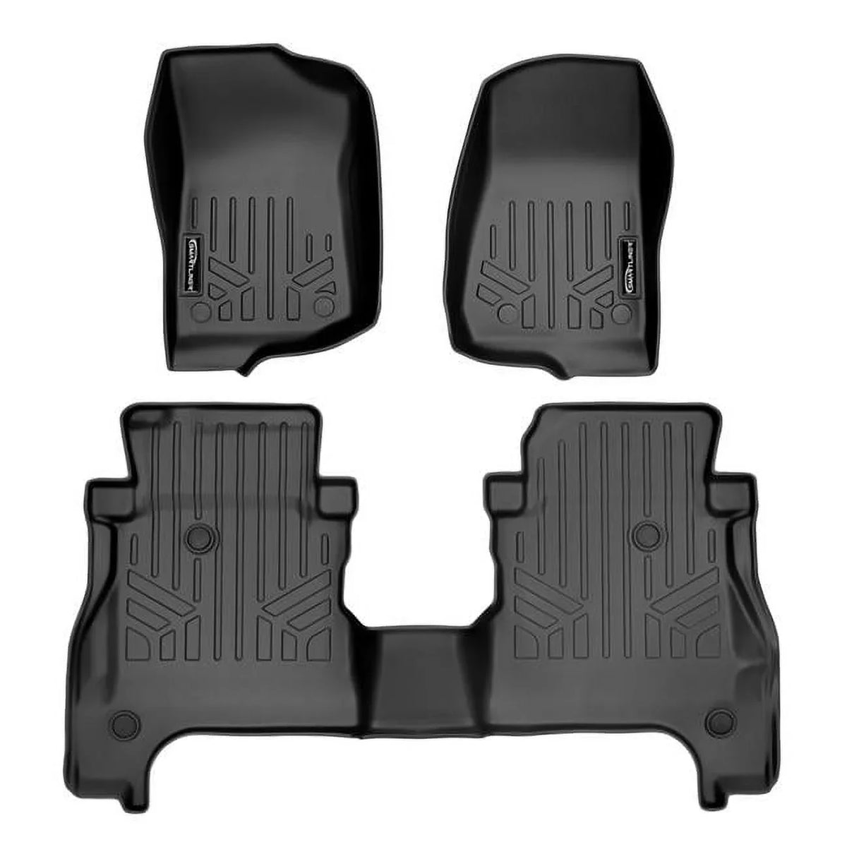 Row 2020-2023 2 Liner Storage with Jeep Gladiator, SA0316-B0459 Rear Set for Custom Underseat Fit Black Floor Mats Lockable
