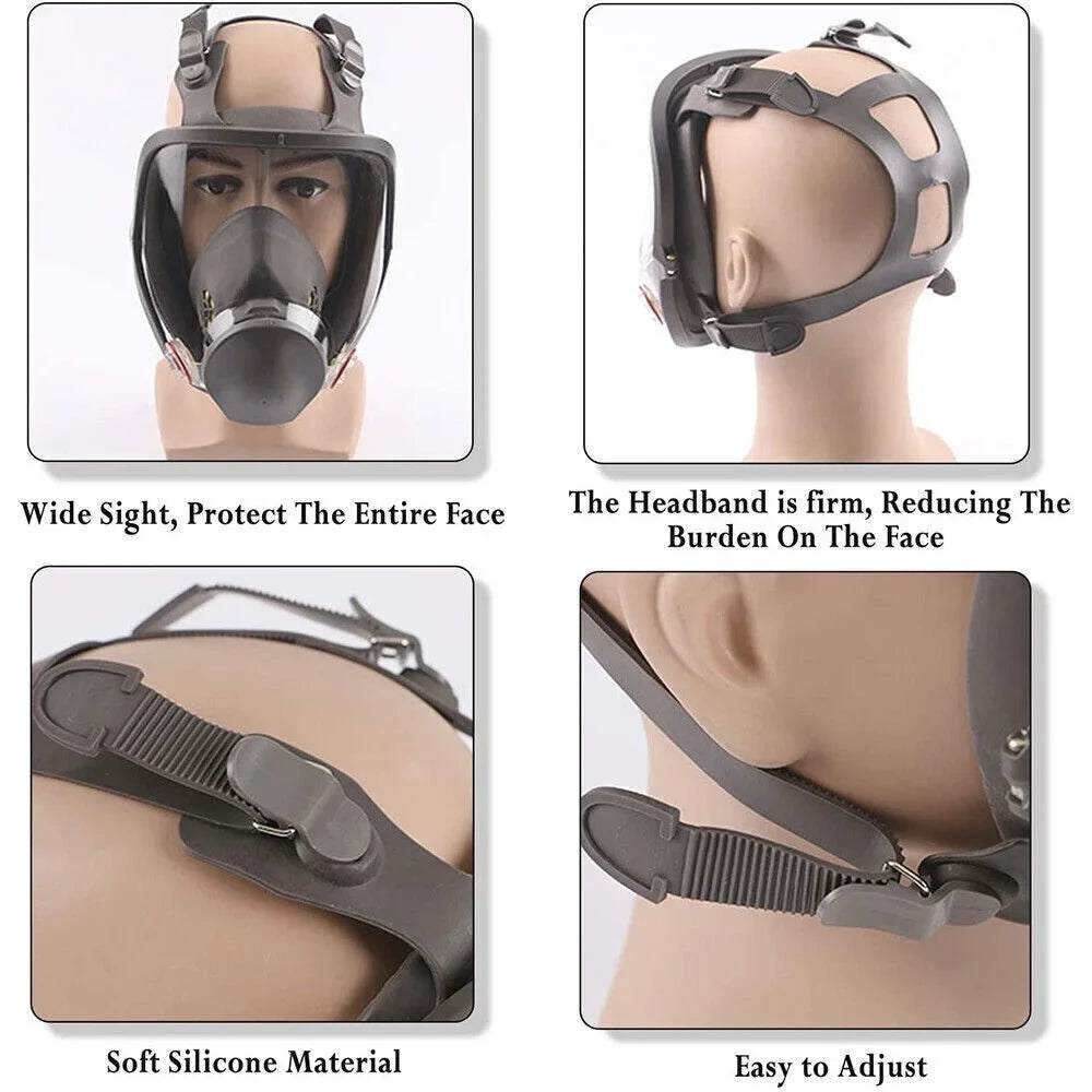 for Facepiece Face Mask Painting Spraying w/Filters Set Gas Full Respirator 6800