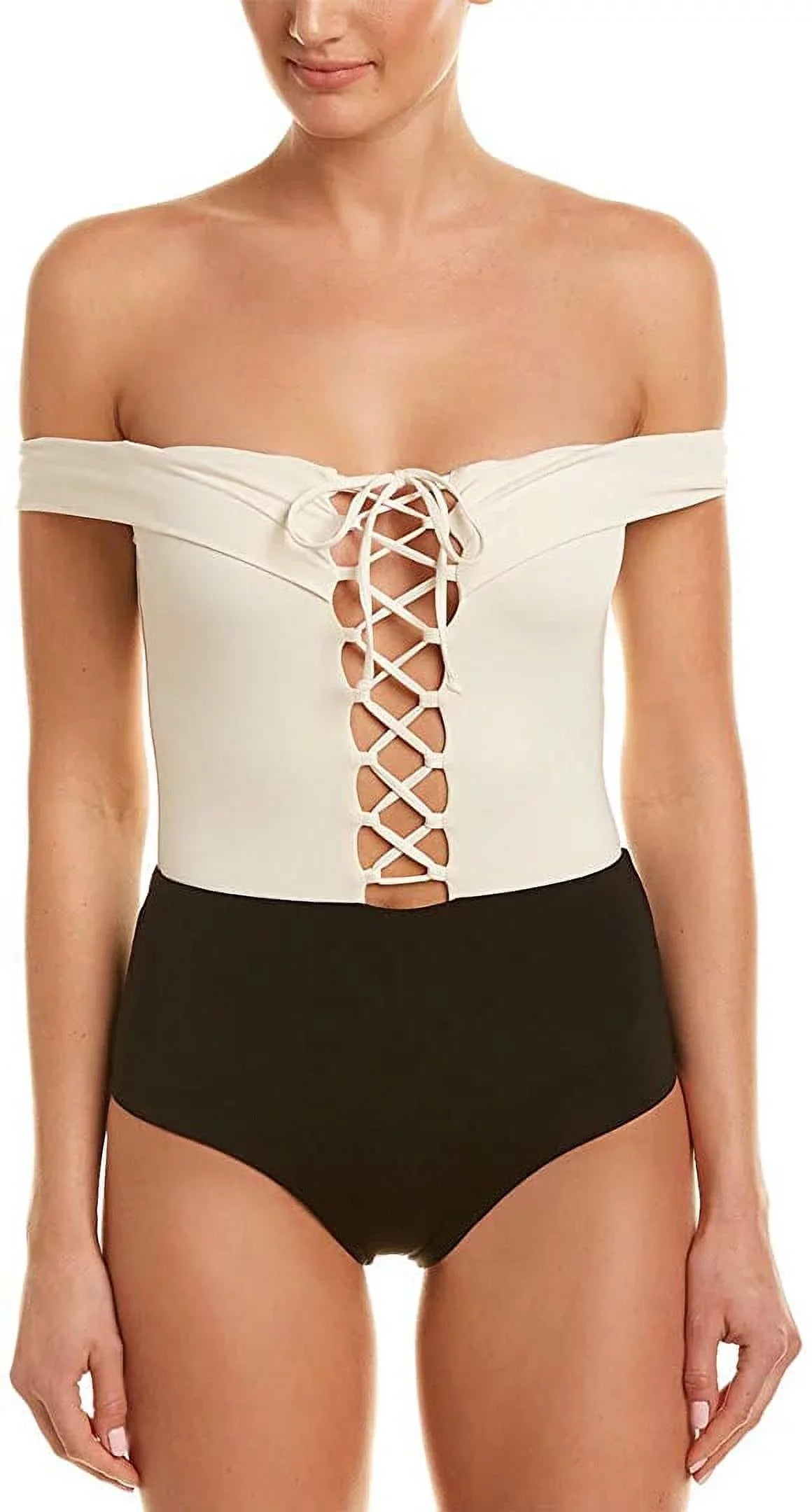 Swimsuit, L*Space Piece CREAM/BLACK/CAMEL Anja US Off-the-Shoulder One 12