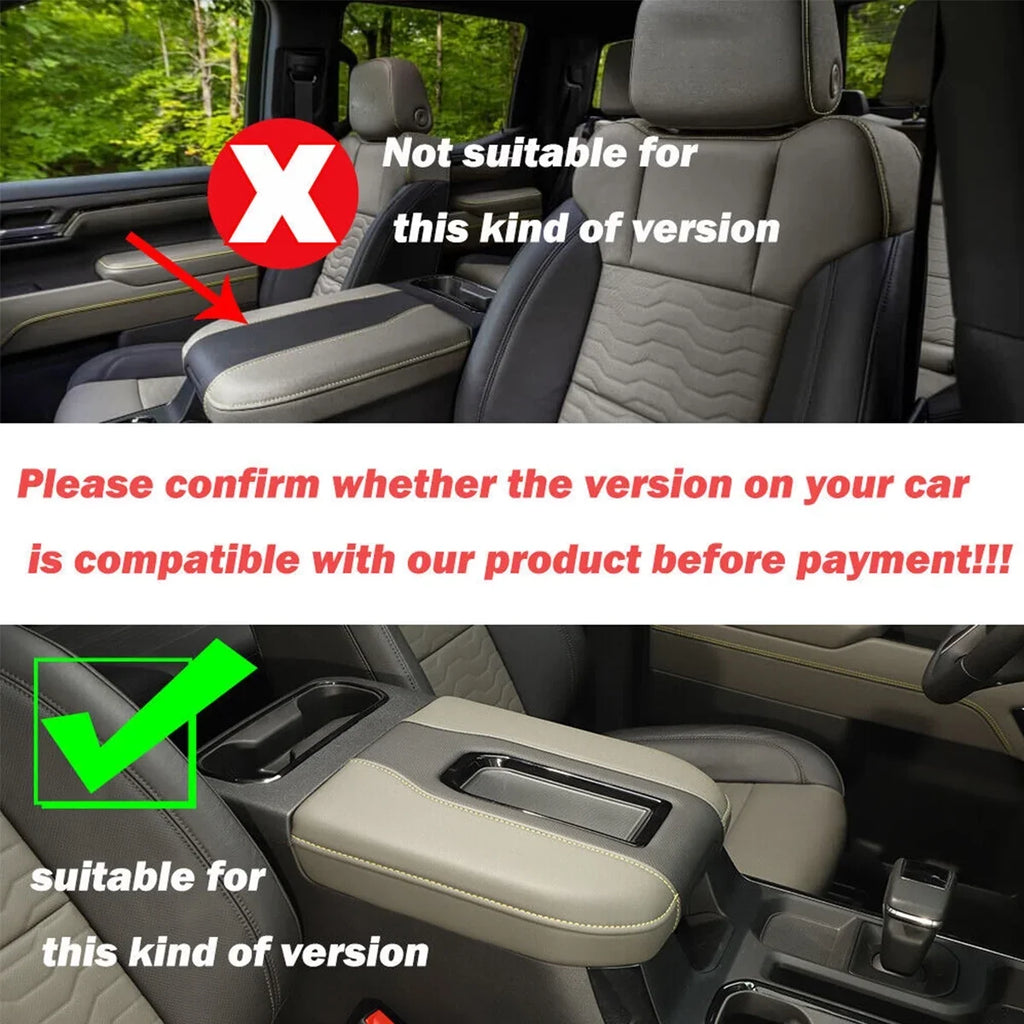 Center Armrest Storage Box Trim Cover Fit For Chevy Silverado Suburban Tahoe Sierra 2019 2020 2021 2022 Black Wood Grain