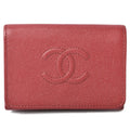 Pre-Loved Chanel Wallet Chanel Here Mark Caviar Skin Dark Red (Like New)