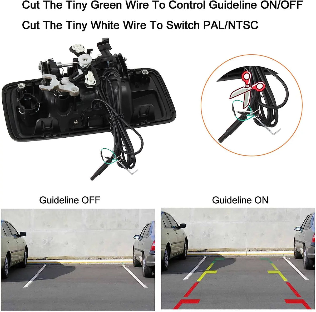for Rear Camera Silverado 1500 Tailgate View Sierra 2014-2018 Handle Assist RED Chevrolet Camera GMC Park Backup WOLF