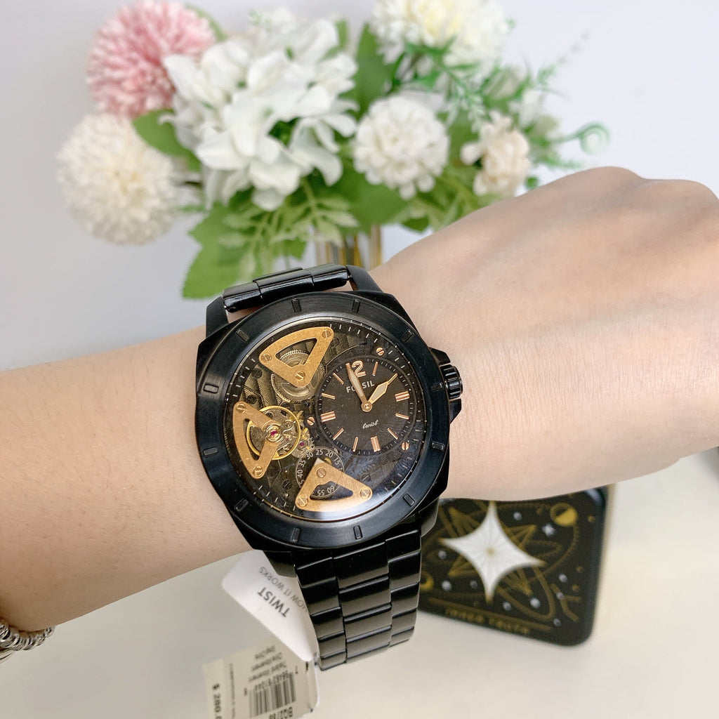 Fossil Twist Privateer Steel Stainless Black Watch BQ2788