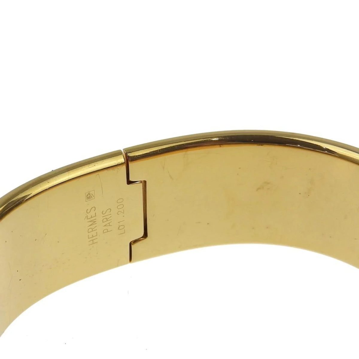 Cloisonné Ladies Gold Analog LO1.201 Made Green HERMES Quartz Watch Plated Pre-Owned Display Location (Fair) Dial Swiss