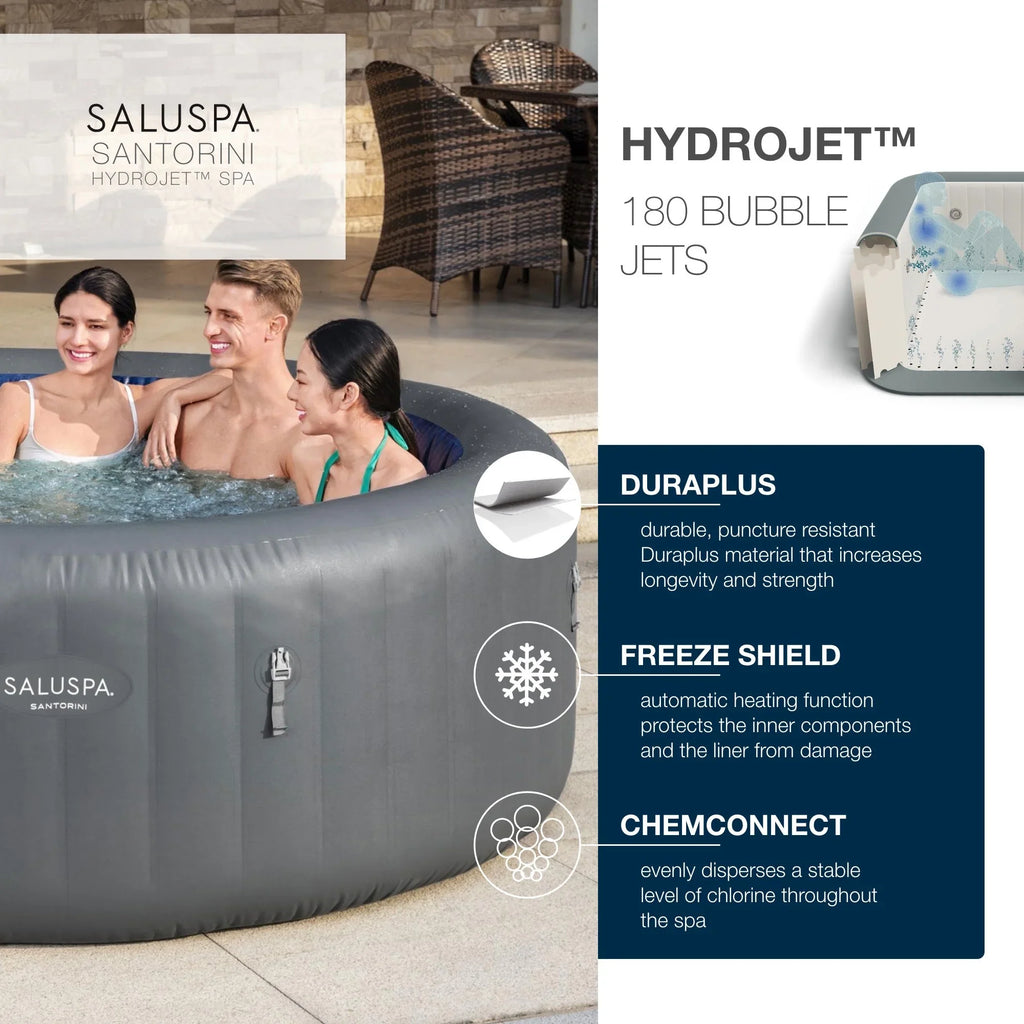 of Hot Bestway Pool/Spa w/Set SaluSpa Santorini HydroJet Seat SaluSpa Tub 2