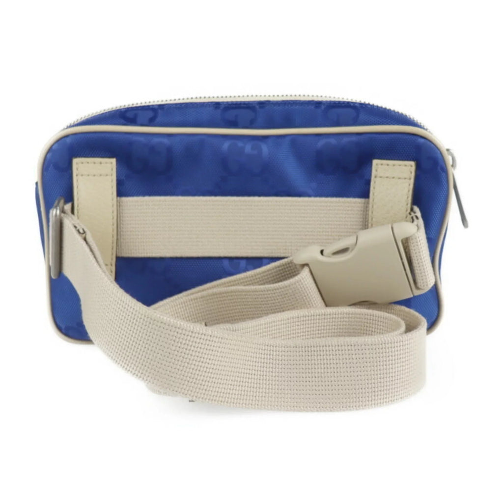 Off Beige Leather The Waist Shoulder Blue (Like Japan Grid Pouch Bag 631341 Belt Limited Nylon One New) Body Pre-Owned