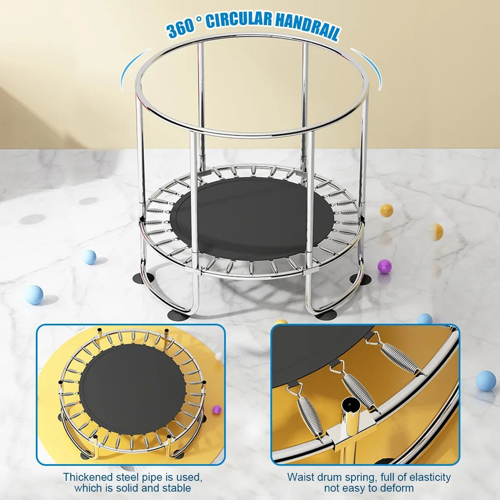 Toddler Enclosure and Indoor with Basketball 55''Mini Net Rings, 555lbs for Kids, Fisca Trampoline Hoop, Trampoline Trampoline, Load