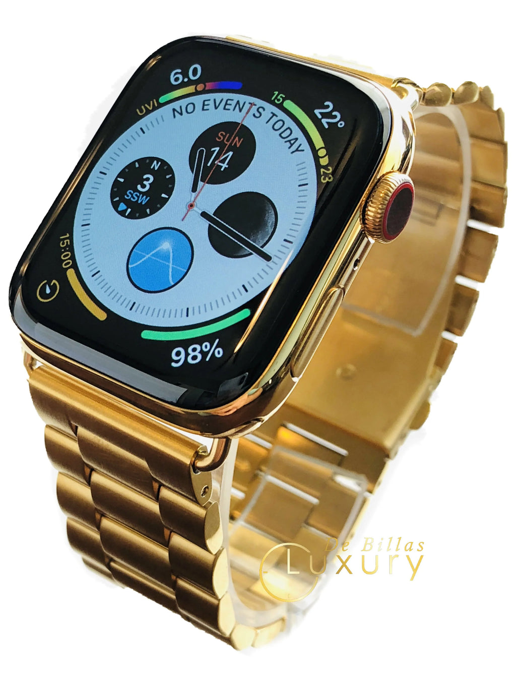 Custom 24K Gold Plated 44Mm Iwatch Series 5 With Gold Link Band Gps+Lte (2019 Release)
