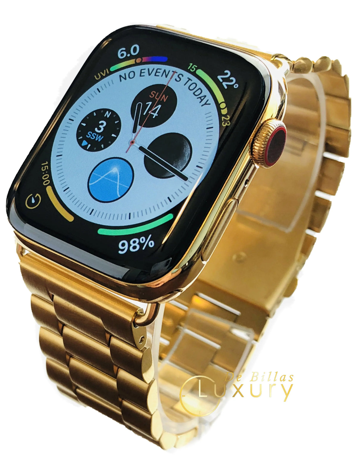 Custom 24K Gold Plated 44Mm Iwatch Series 5 With Gold Link Band Gps+Lte (2019 Release)