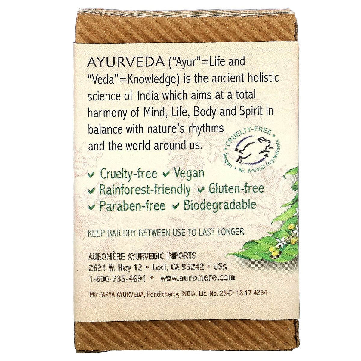 '- 2.75 Neem Sandal-Turmeric Bar with of by Auromere Organic oz. Ayurvedic (pack 6) Soap