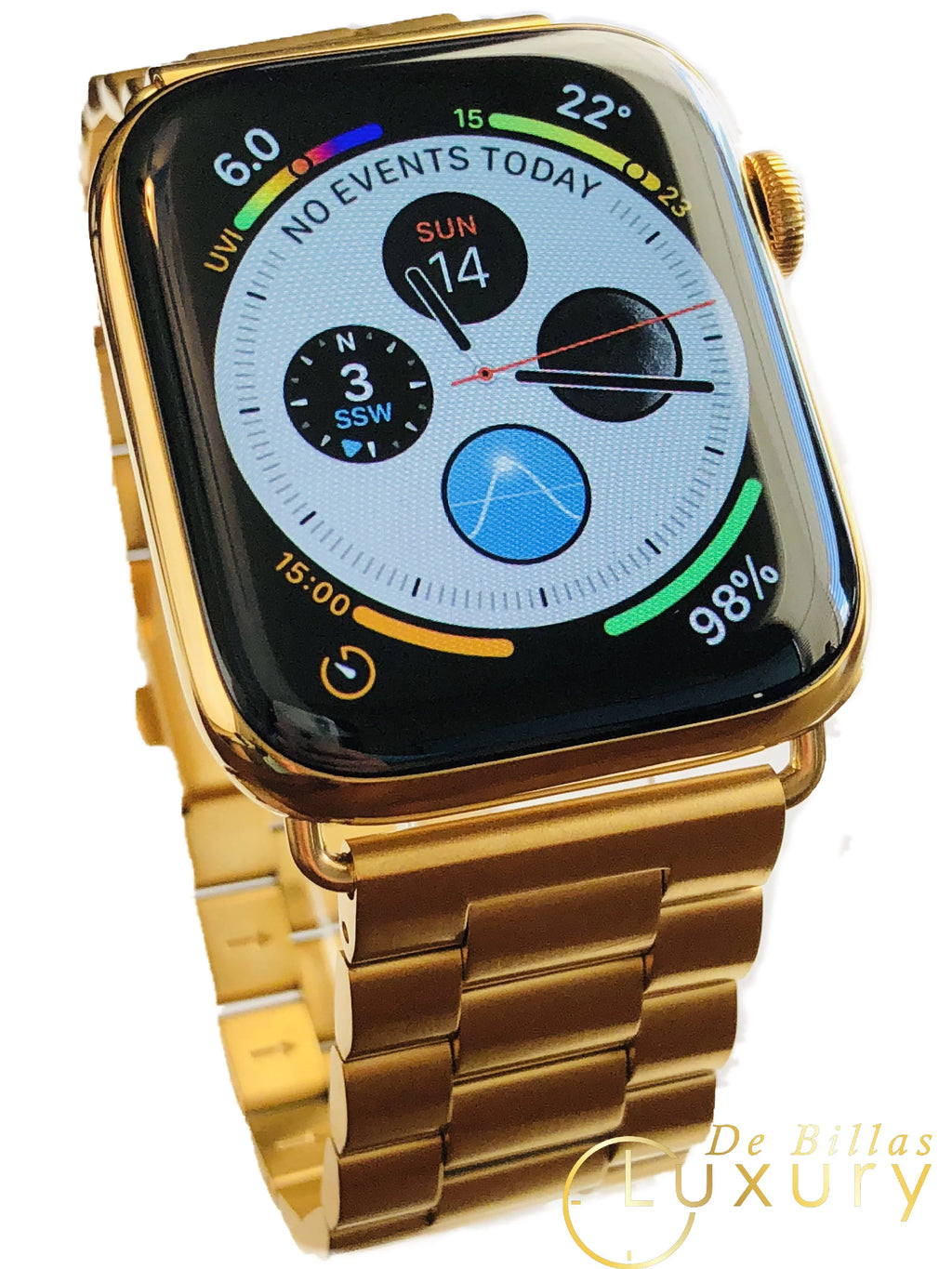 Custom 24K Gold Plated 44Mm Iwatch Series 5 With Gold Link Band Gps+Lte (2019 Release)