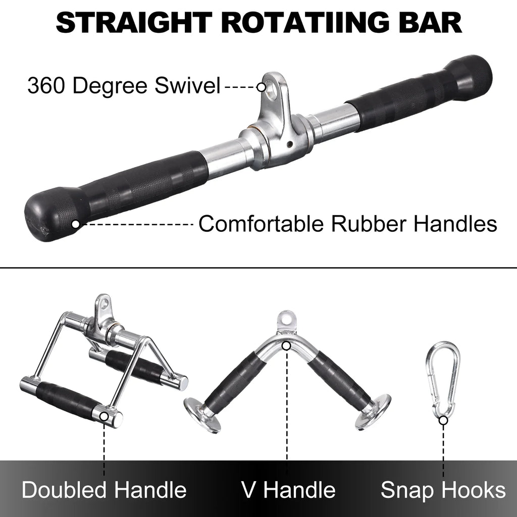 Tricep Machine Attachment Accessories, Down Gym Silver Press for Cable