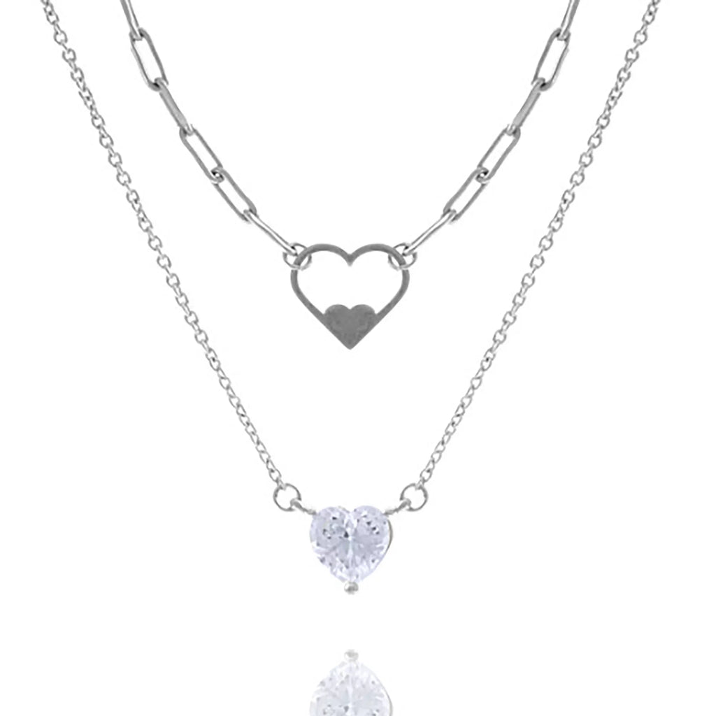 Inc Box Teens Heart Women, Necklace Link Omega Blue Chain Double Boutique for