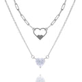 Inc Box Teens Heart Women, Necklace Link Omega Blue Chain Double Boutique for